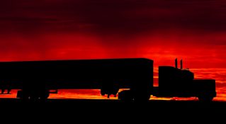 Shipping Truck at Sunset