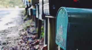 A row of metal mailbox