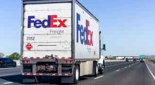 FedEx Freight truck on the highway