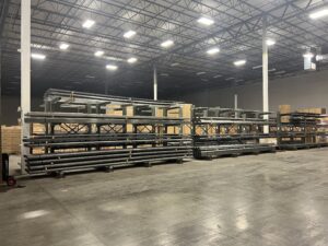 a.c.t. metal deck supply's product stored in Flat World's St. Louis warehouse